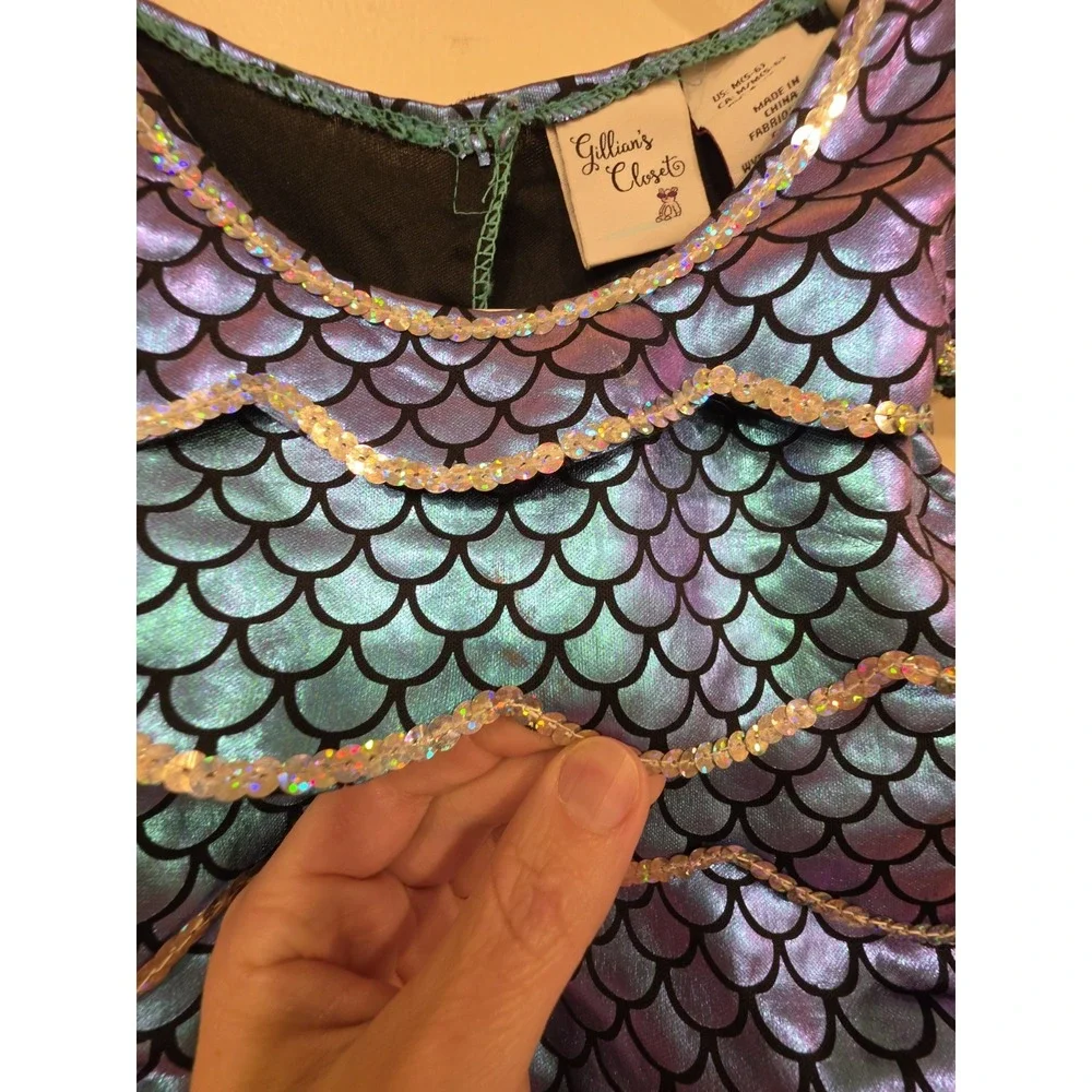Gillians Closet Iridescent Color Change Tulle Tutu Mermaid Tail Costume Sz 5/6
